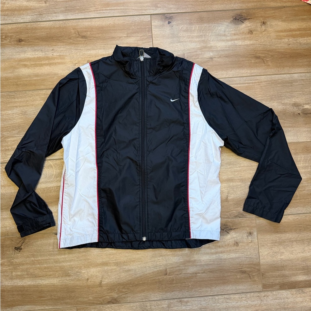 Nike Windbreaker Black with White and Red Trim